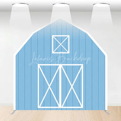 Lofaris Rustic Blue Barn Door Arch Party Decor Backdrop
