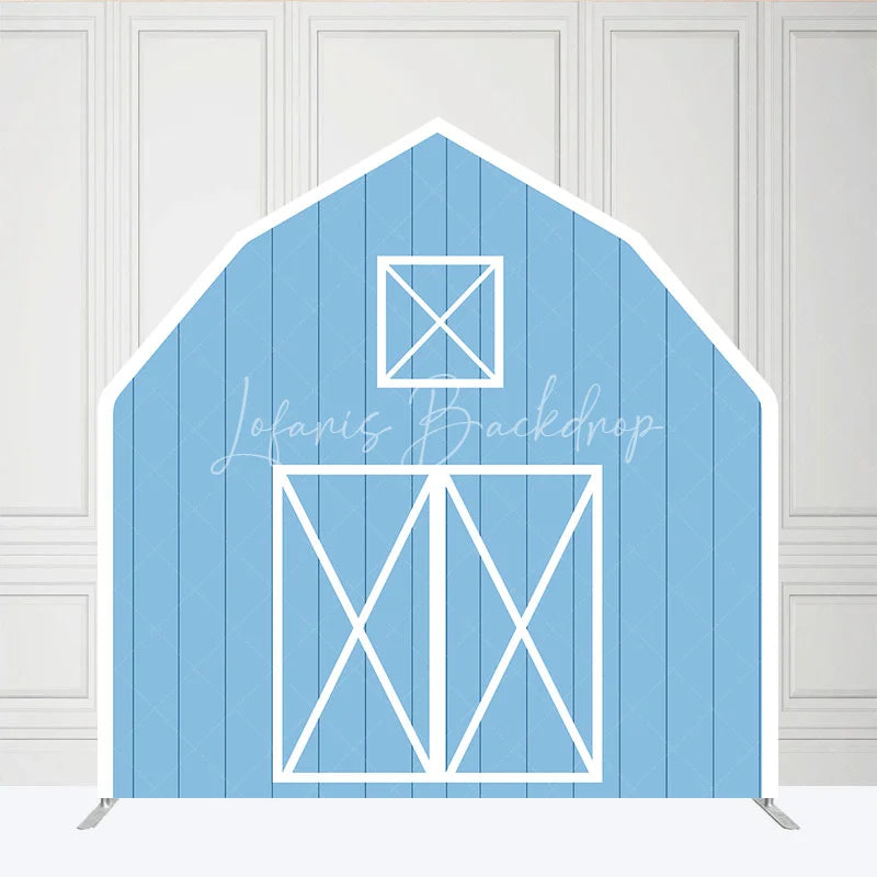 Lofaris Rustic Blue Barn Door Arch Party Decor Backdrop