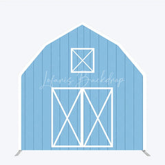 Lofaris Rustic Blue Barn Door Arch Party Decor Backdrop