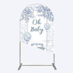 Lofaris Rustic Blue Floral Truck Baby Shower Arch Backdrop