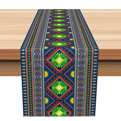 Lofaris Rustic Bohemian Table Runner with Ethnic Pattern for Farmhouse and Tribal Inspired Dining