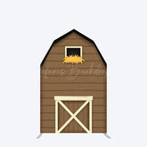 Lofaris Rustic Brown Farm House Barn Door Arch Backdrop Decor