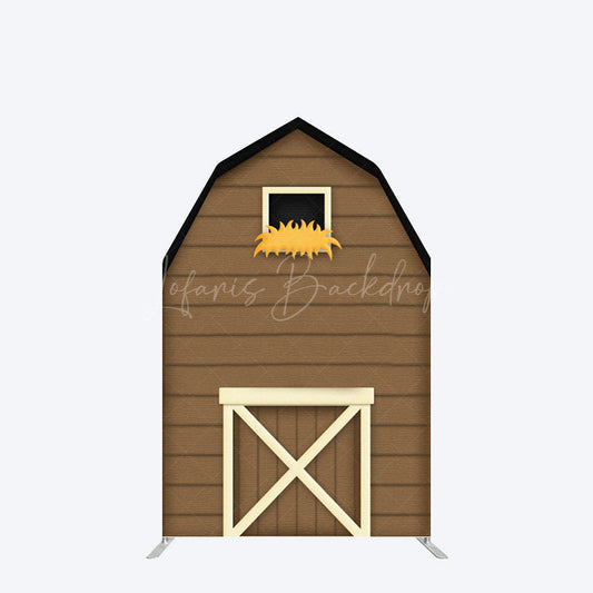 Lofaris Rustic Brown Farm House Barn Door Arch Backdrop Decor