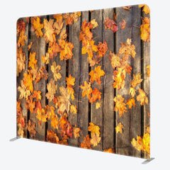 Lofaris Rustic Fall Maple Leaves Double-Sided Tension Fabric Backdrop for Thanksgiving Party Autumn Photo Booth