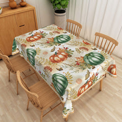 Lofaris Rustic Fall Tablecloth with Green and Brown Pumpkin Patch for Thanksgiving Dinner Autumn Harvest Party