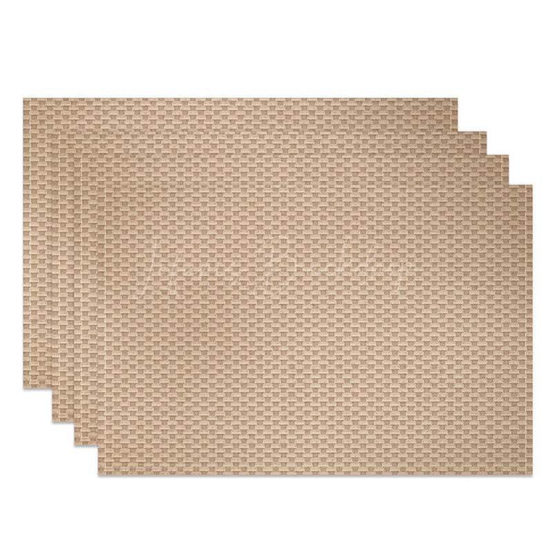 Lofaris Rustic Faux Woven Placemats Set of 4 Vintage Brown Rattan Texture for Farmhouse and Boho Dining