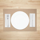 Lofaris Rustic Faux Woven Placemats Set of 4 Vintage Brown Rattan Texture for Farmhouse and Boho Dining