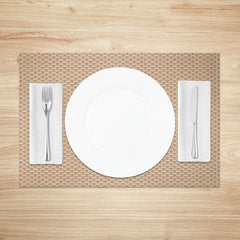 Lofaris Rustic Faux Woven Placemats Set of 4 Vintage Brown Rattan Texture for Farmhouse and Boho Dining