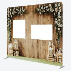 Lofaris Rustic Floral Wood Photo Wall Frame Backdrop