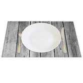 Lofaris Rustic Gray Faux Wooden Texture Set of 4 Placemats for Modern Farmhouse and Coastal Dining Decor