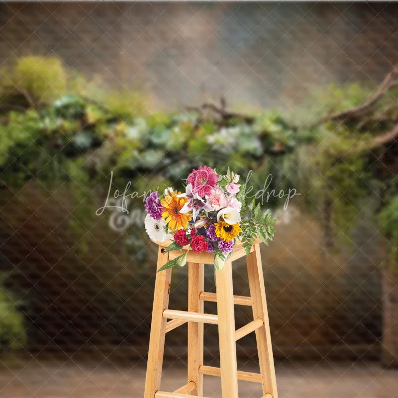 Lofaris Rustic Greenery Photography Backdrop Wooden Arch with Succulents Fine Art Maternity Photo Background
