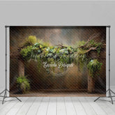 Lofaris Rustic Greenery Photography Backdrop Wooden Arch with Succulents Fine Art Maternity Photo Background