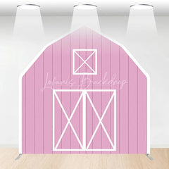 Lofaris Rustic Pink Barn Door Arch Party Decor Backdrop