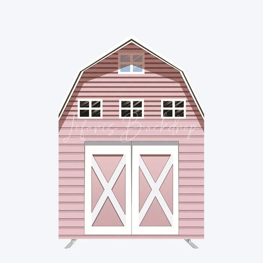 Lofaris Rustic Pink Farm House Barn Door Arch Party Backdrop