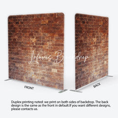 Lofaris Rustic Red Brown Weathered Brick Wall Square Double-Sided Backdrop Industrial Photography Background