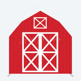 Lofaris Rustic Red White Farm House Barn Door Arch Backdrop