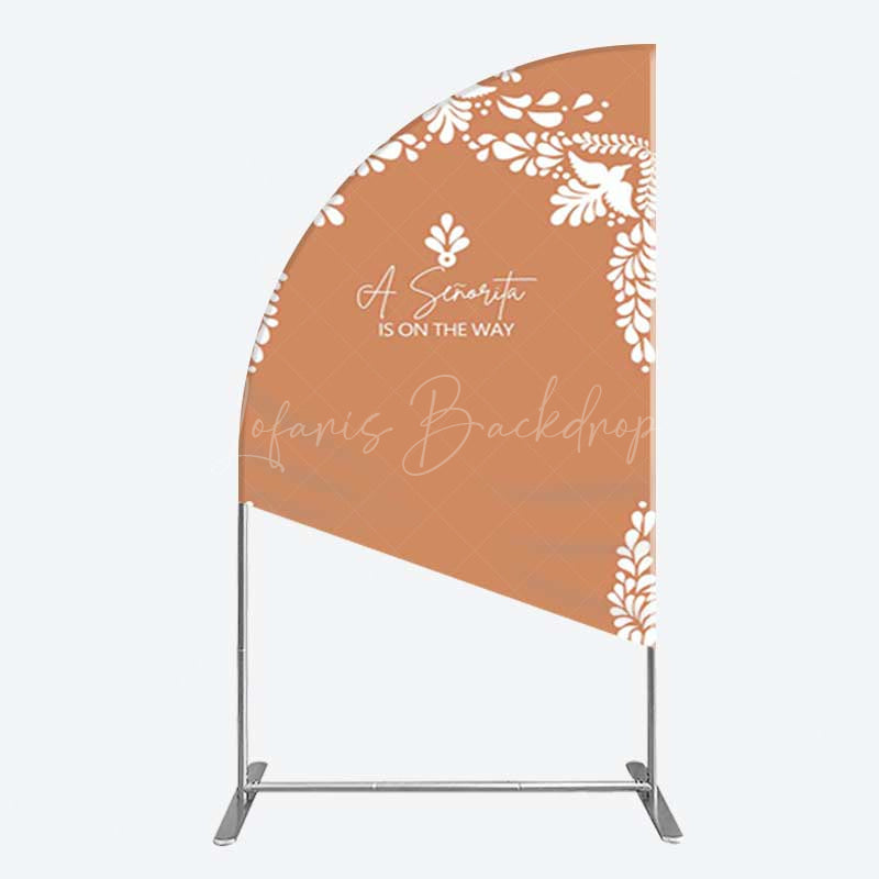 Lofaris Rustic Senorita Mexican Baby Shower Half Moon Arch Backdrop