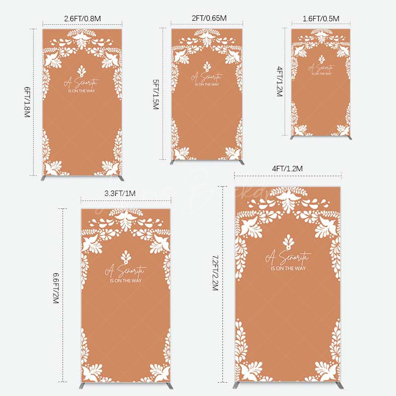 Lofaris Rustic Senorita Mexican Baby Shower Rectangle Backdrop