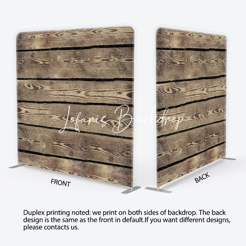 Lofaris Rustic Weathered Wood Planks Texture Square Double-Sided Backdrop Natural Brown Photography Background