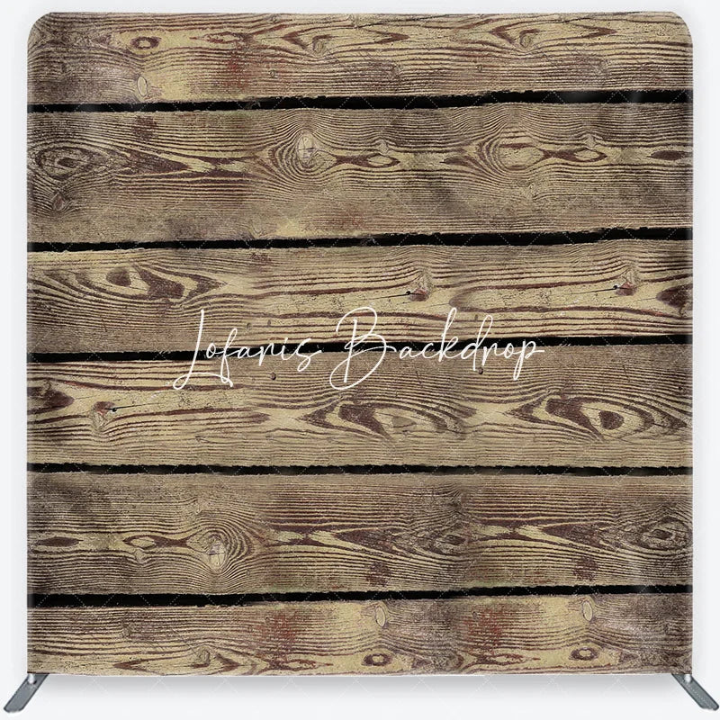 Lofaris Rustic Weathered Wood Planks Texture Square Double-Sided Backdrop Natural Brown Photography Background
