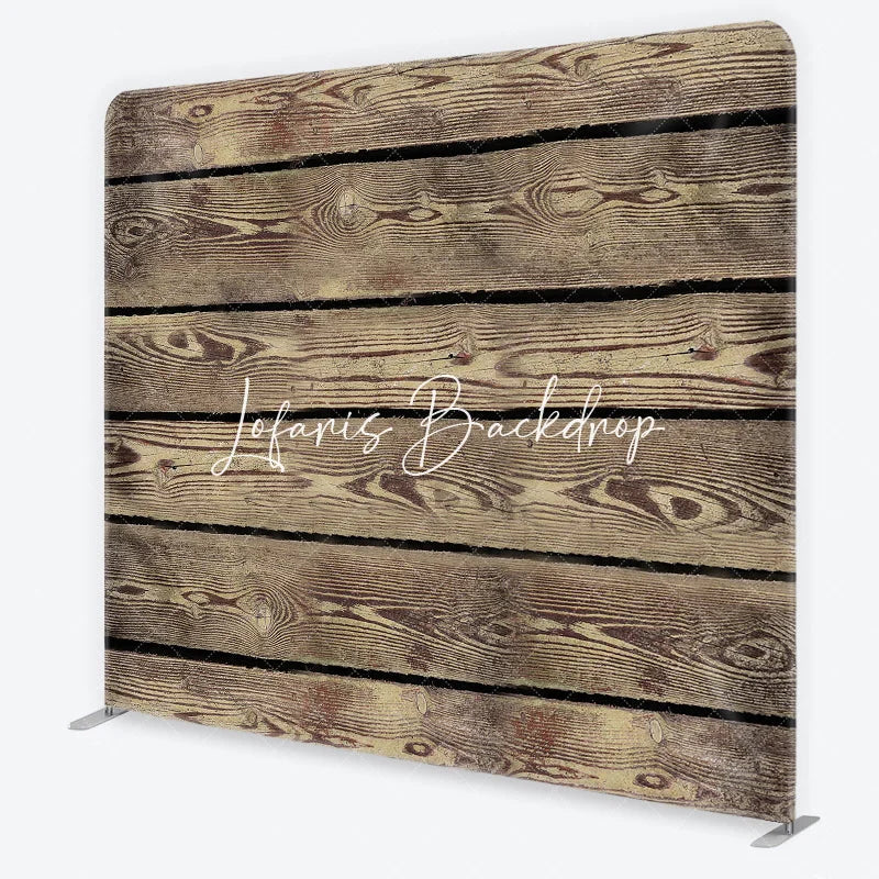 Lofaris Rustic Weathered Wood Planks Texture Square Double-Sided Backdrop Natural Brown Photography Background