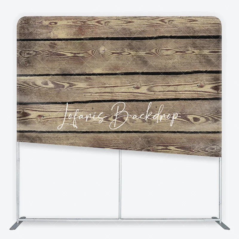 Lofaris Rustic Weathered Wood Planks Texture Square Double-Sided Backdrop Natural Brown Photography Background