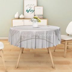Lofaris Rustic White Wood Round Tablecloth Whitewashed Wooden Plank Texture Table Cover for Farmhouse