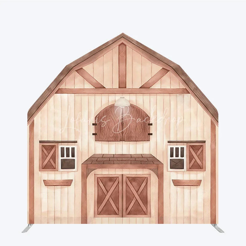 Lofaris Rustic Wooden Farm House Barn Door Arch Backdrop