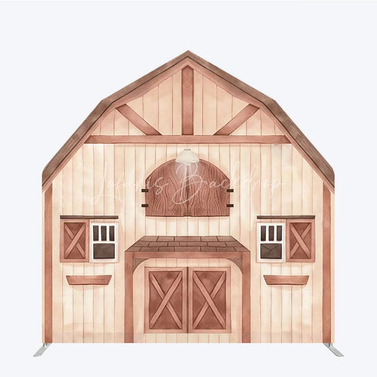 Lofaris Rustic Wooden Farm House Barn Door Arch Backdrop