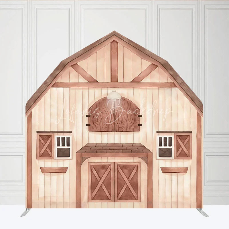 Lofaris Rustic Wooden Farm House Barn Door Arch Backdrop