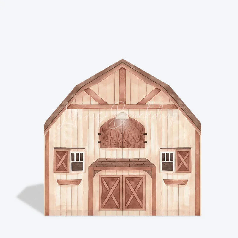 Lofaris Rustic Wooden Farm House Barn Door Arch Backdrop