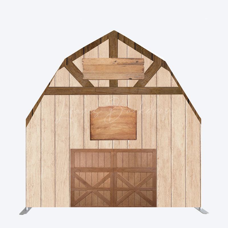 Lofaris Rustic Wooden Farm House Barn Door Arch Party Backdrop