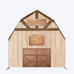 Lofaris Rustic Wooden Farm House Barn Door Arch Party Backdrop