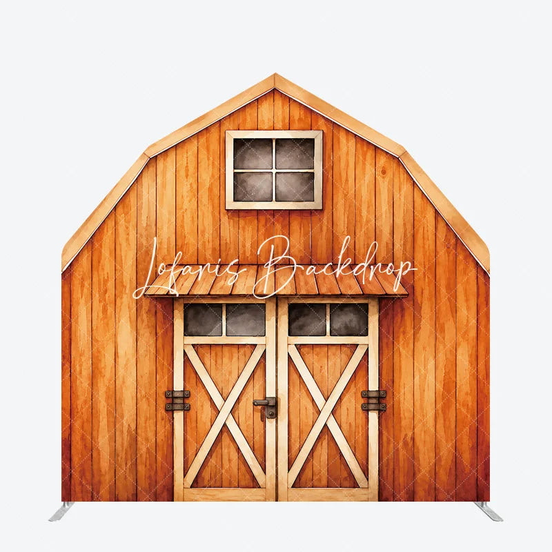 Lofaris Rustic Wooden Farmhouse Barn Door Arch Backdrop with X-Brace Design Country Theme Party Decoration