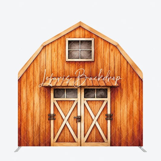 Lofaris Rustic Wooden Farmhouse Barn Door Arch Backdrop with X-Brace Design Country Theme Party Decoration