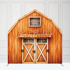 Lofaris Rustic Wooden Farmhouse Barn Door Arch Backdrop with X-Brace Design Country Theme Party Decoration