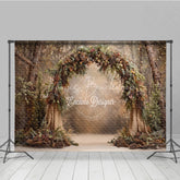 Lofaris Rustic Woodland Arch Backdrop Pinecone and Burlap Decor Enchanted Forest Wedding Photography Props