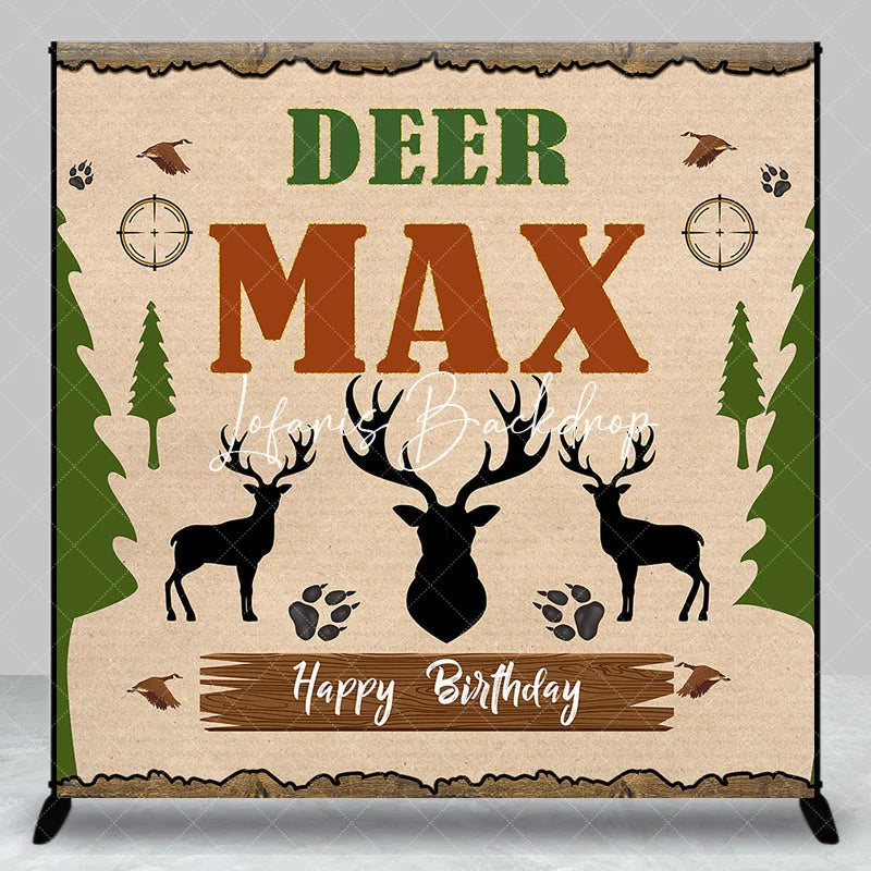 Lofaris Rustic Woodland Deer Hunting Theme Custom Birthday Backdrop Personalized with Name for Party