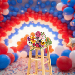 Lofaris Rwb Balloons Independence Day Cake Smash Backdrop