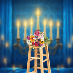 Lofaris Sacred Candle Lamp Stand Curtain Photography Backdrop