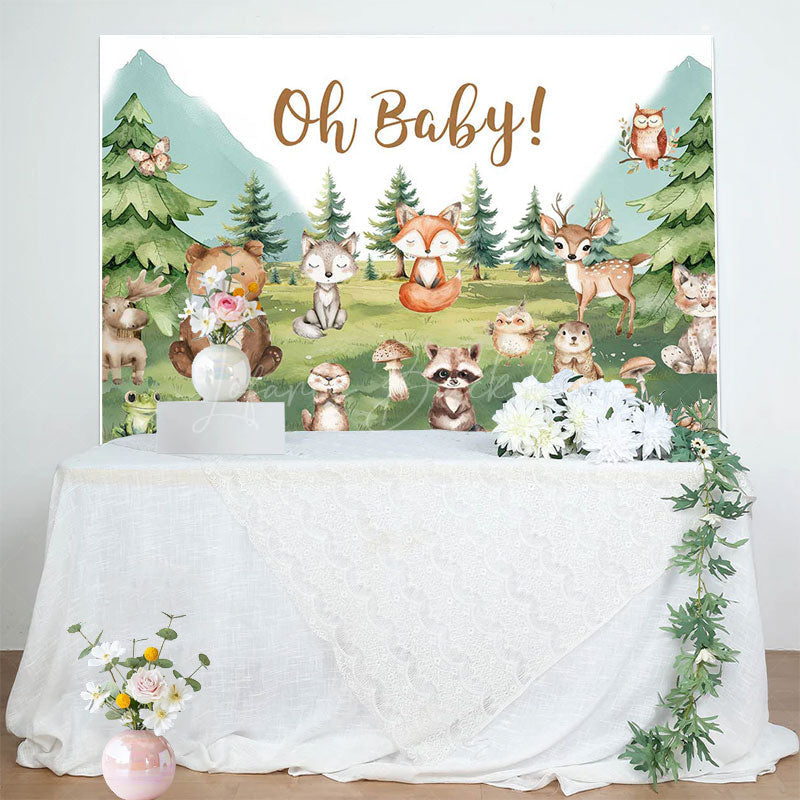 Lofaris Safari Animals Forest Oh Baby Gender Reveal Backdrop