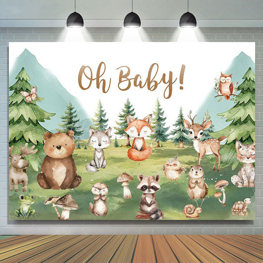 Lofaris Safari Animals Forest Oh Baby Gender Reveal Backdrop