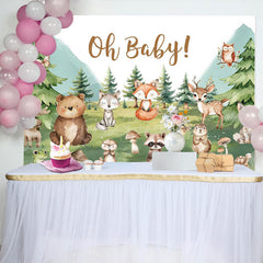Lofaris Safari Animals Forest Oh Baby Gender Reveal Backdrop