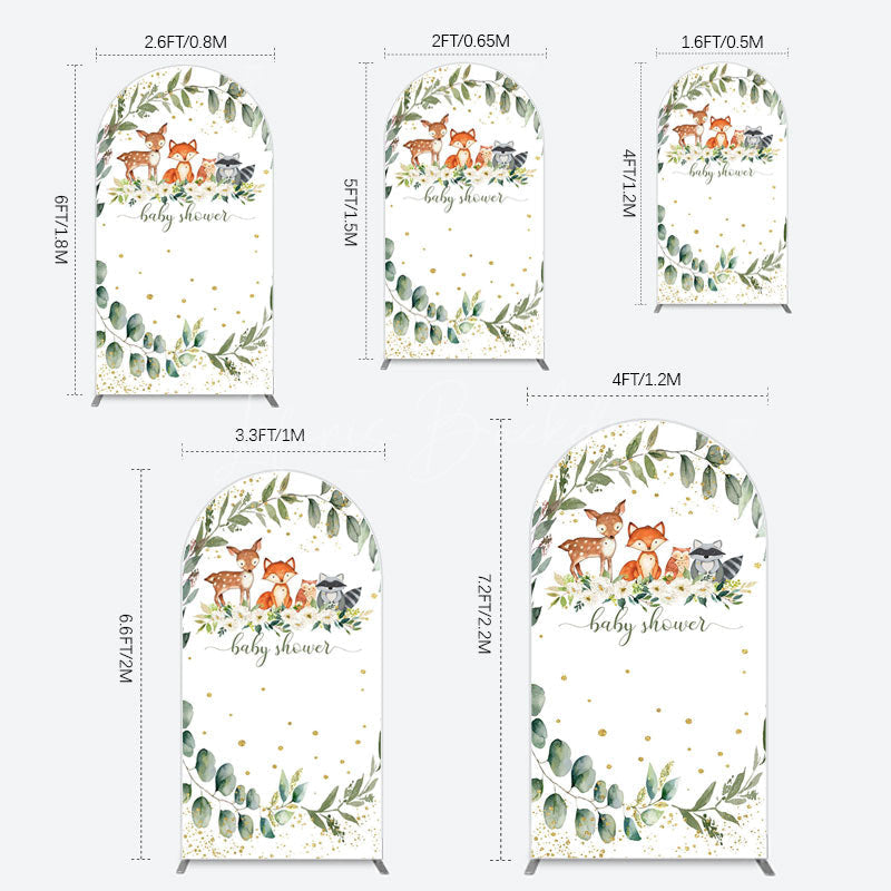 Lofaris Safari Animals Plant Leaf Baby Shower Arch Backdrop