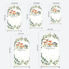 Lofaris Safari Animals Plant Leaf Baby Shower Arch Backdrop