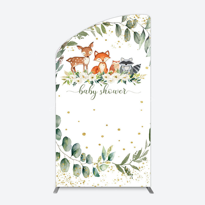 Lofaris Safari Animals Plant Leaf Baby Shower Arch Backdrop