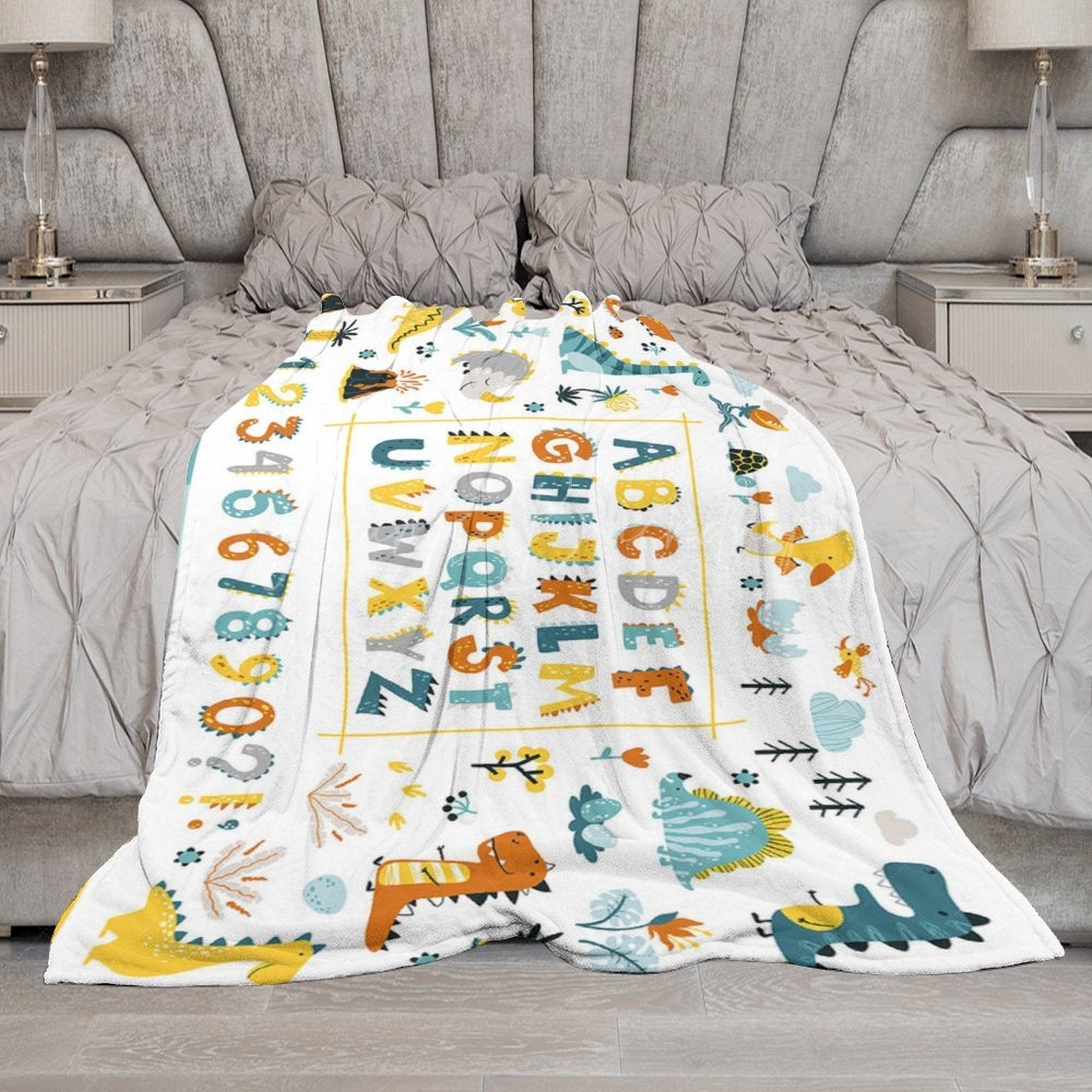 Lofaris Safari Educational Alphabet Custom Name Blanket
