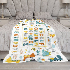 Lofaris Safari Educational Alphabet Custom Name Blanket