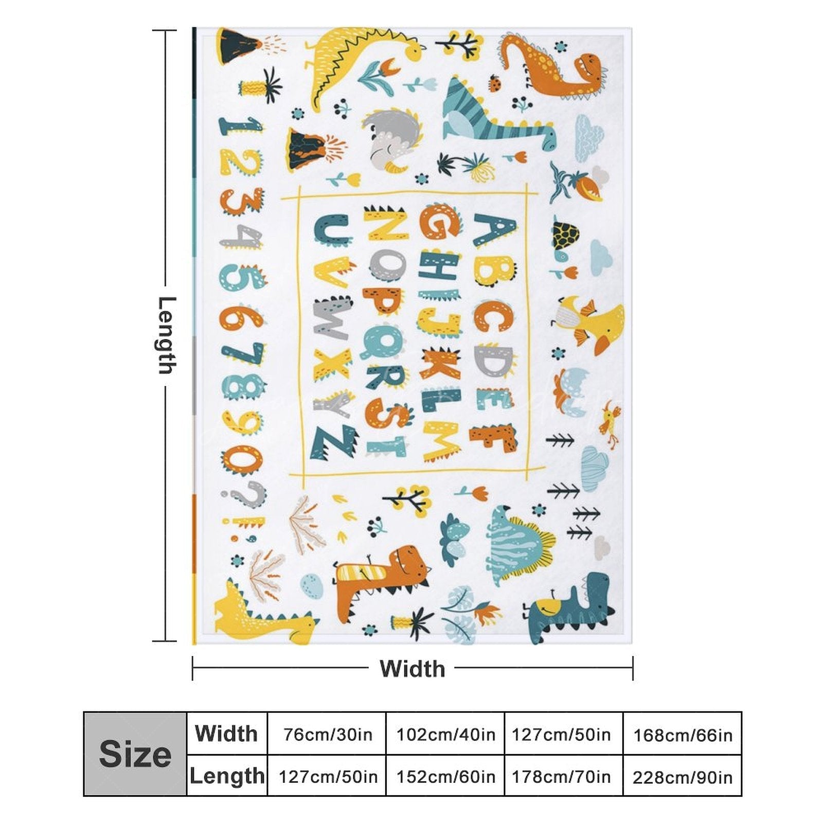 Lofaris Safari Educational Alphabet Custom Name Blanket