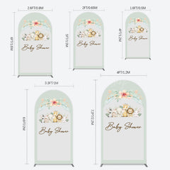 Lofaris Safari Green Leaf Floral Baby Shower Arch Backdrop